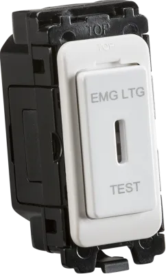 K/Bridge 20AX 2-way SP Key Switch Module - Laser printed "EMG LTG TEST"