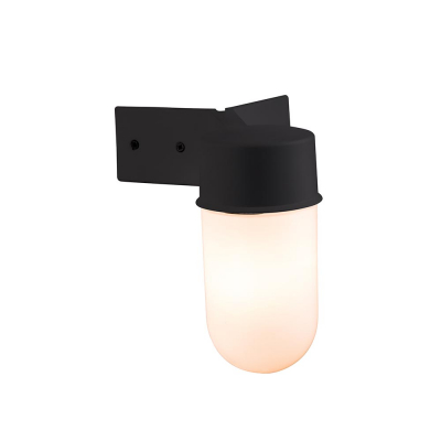 Saxby Ware wall Corner IP44 40W Black polycarbonate & glass