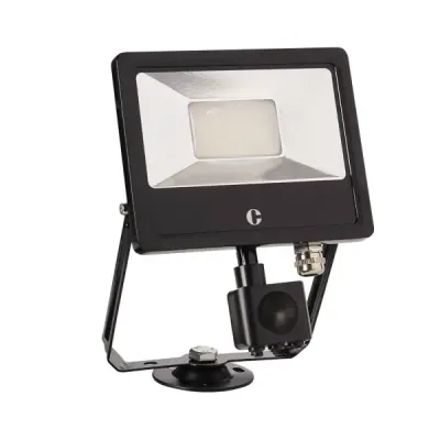 Collingwood Black 20W Colour Switchable Floodlight, IP65, PIR