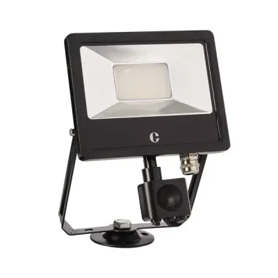 Collingwood Black 30W Colour Switchable Floodlight, IP65, PIR