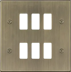 K/Bridge 6G Grid Faceplate - Antique Brass