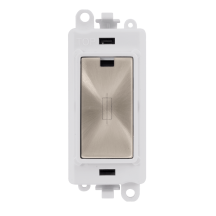 Click GridPro 13A Fused Connection Lockable Module White Insert/Brushed Stainless