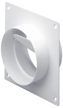 NVA MONV495 Easipipe 100mm Duct Connector Straight with Damper and Wall Plate