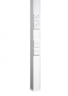 Marco 3.6m Power Pole, white powder coated aluminium body, uPVC lids
