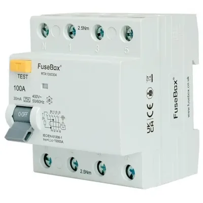 Fusebox 4P 100A 30mA TYPE A RCD