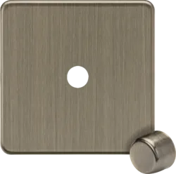 K/Bridge 1G Dimmer Plate with Matching Metal Dimmer Cap - Antique Brass