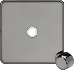 K/Bridge 1G Dimmer Plate with Matching Metal Dimmer Cap - Black Nickel