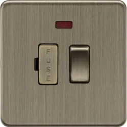 K/Bridge 13A Switched Fused Spur with Neon - Antique Brass