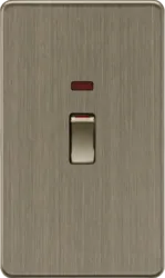 K/Bridge 45A DP switch with Neon (2G size) - Antique Brass