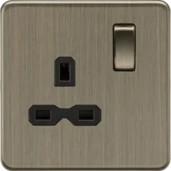 K/Bridge 13A 1G DP Switched Socket - Antique Brass
