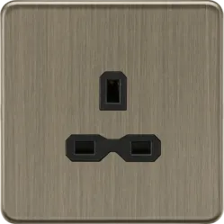 K/Bridge 13A 1G Unswitched Socket - Antique Brass
