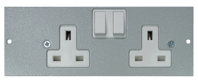 TASS Right Hand Twin Switched Sockets Plate