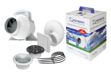 NVA UMDTK Turbo Shower Fan Kit Chrome/White c/w Timer