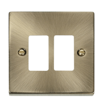 Click Deco 2 Gang GridPro Frontplate Antique Brass
