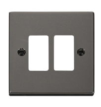 Click Deco 2 Gang GridPro Frontplate Black Nickel