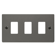 Click Deco 3 Gang GridPro Frontplate Black Nickel