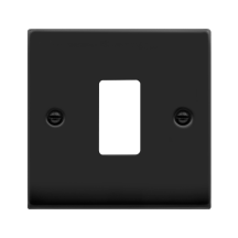 Click Deco 1 Gang GridPro Frontplate Matt Black