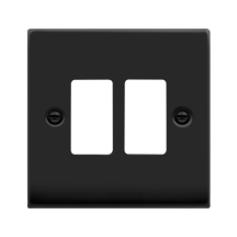Click Deco 2 Gang GridPro Frontplate Matt Black