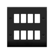 Click Deco 8 Gang GridPro Frontplate Matt Black