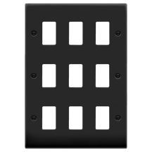 Click Deco 9 Gang GridPro Frontplate Matt Black