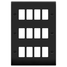 Click Deco 12 Gang GridPro Frontplate Matt Black