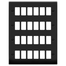 Click Deco 24 Gang GridPro Frontplate Matt Black